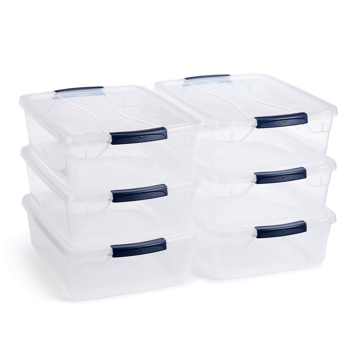 Rubbermaid Cleverstore Clear 16 Qt Plastic Storage Bins with Lids, 6-Pack
